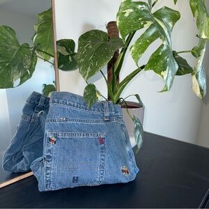 Y2K style Tommy Hilfiger Embroidered Logo Jeans Straight Leg Size 10 Slim